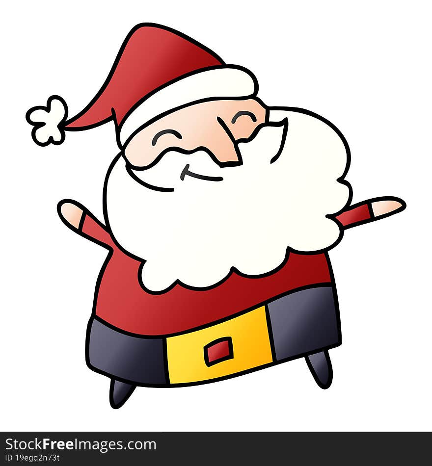 gradient cartoon of a jolly father christmas