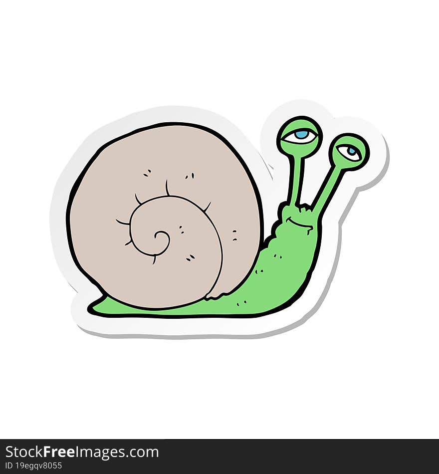 sticker of a cartoon snail