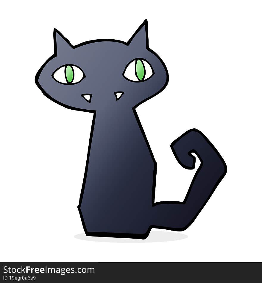 cartoon black cat