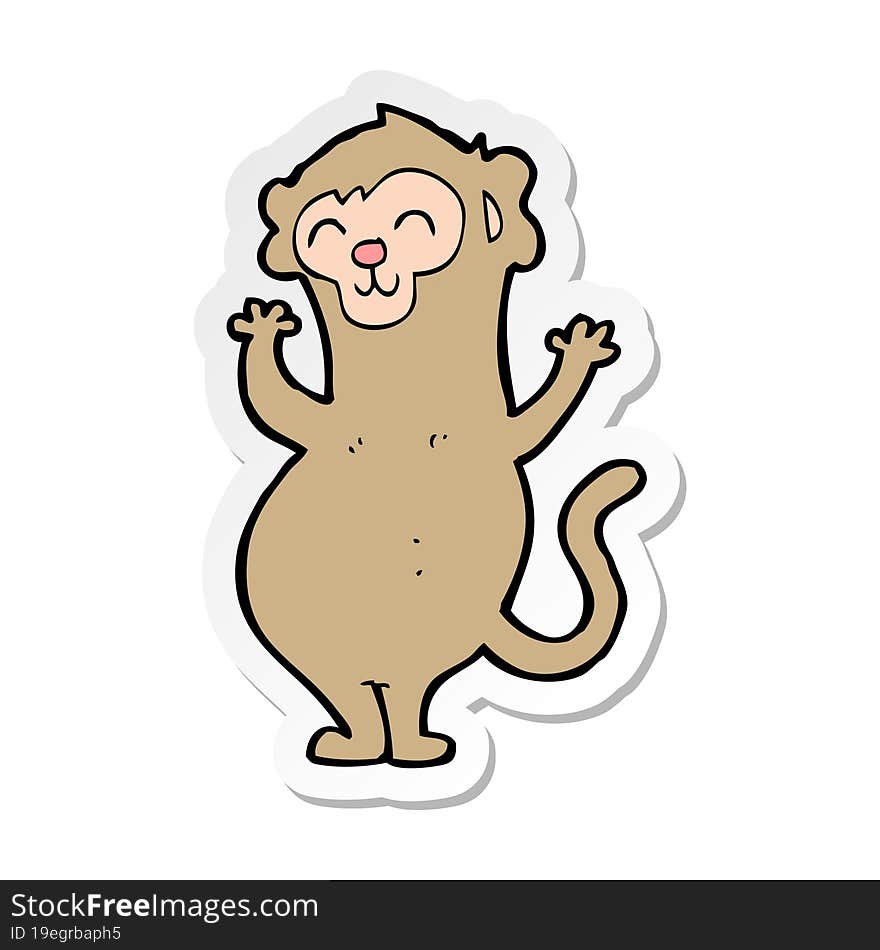 sticker of a cartoon monkey