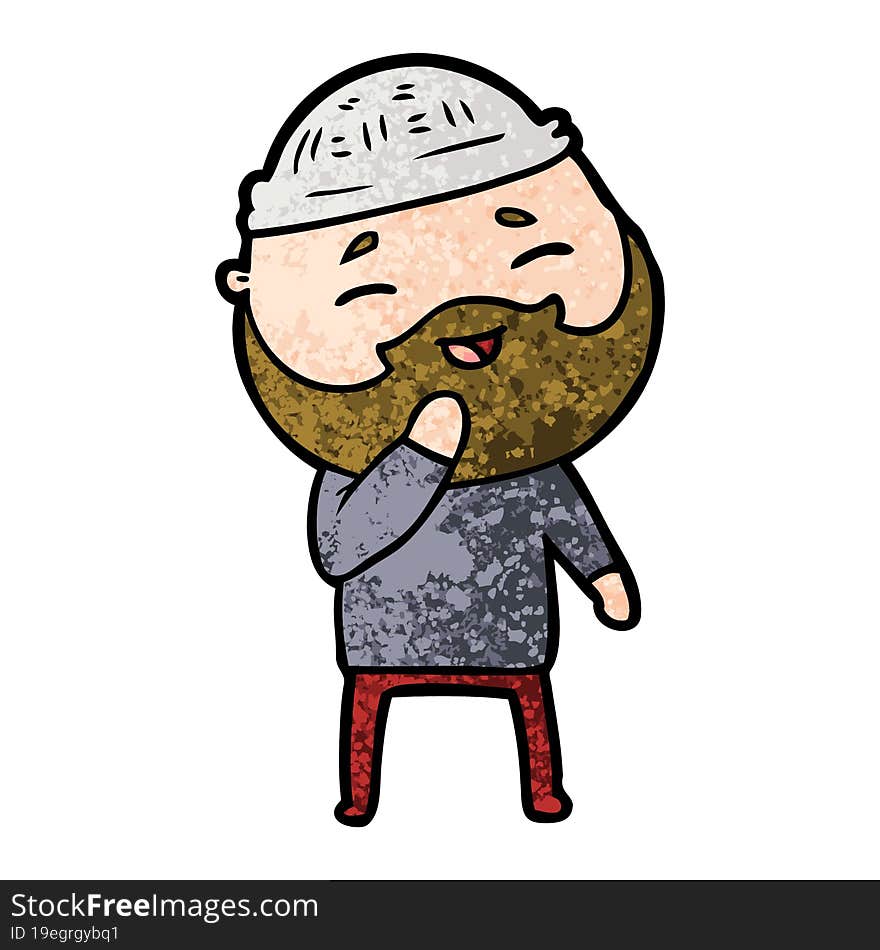 cartoon happy bearded man. cartoon happy bearded man