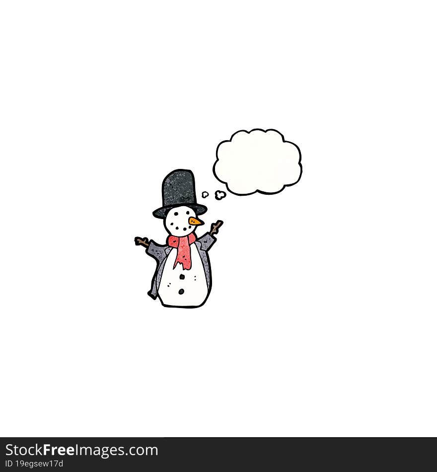 cartoon snowman in top hat