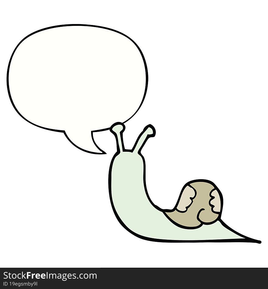 cartoon snail with speech bubble. cartoon snail with speech bubble