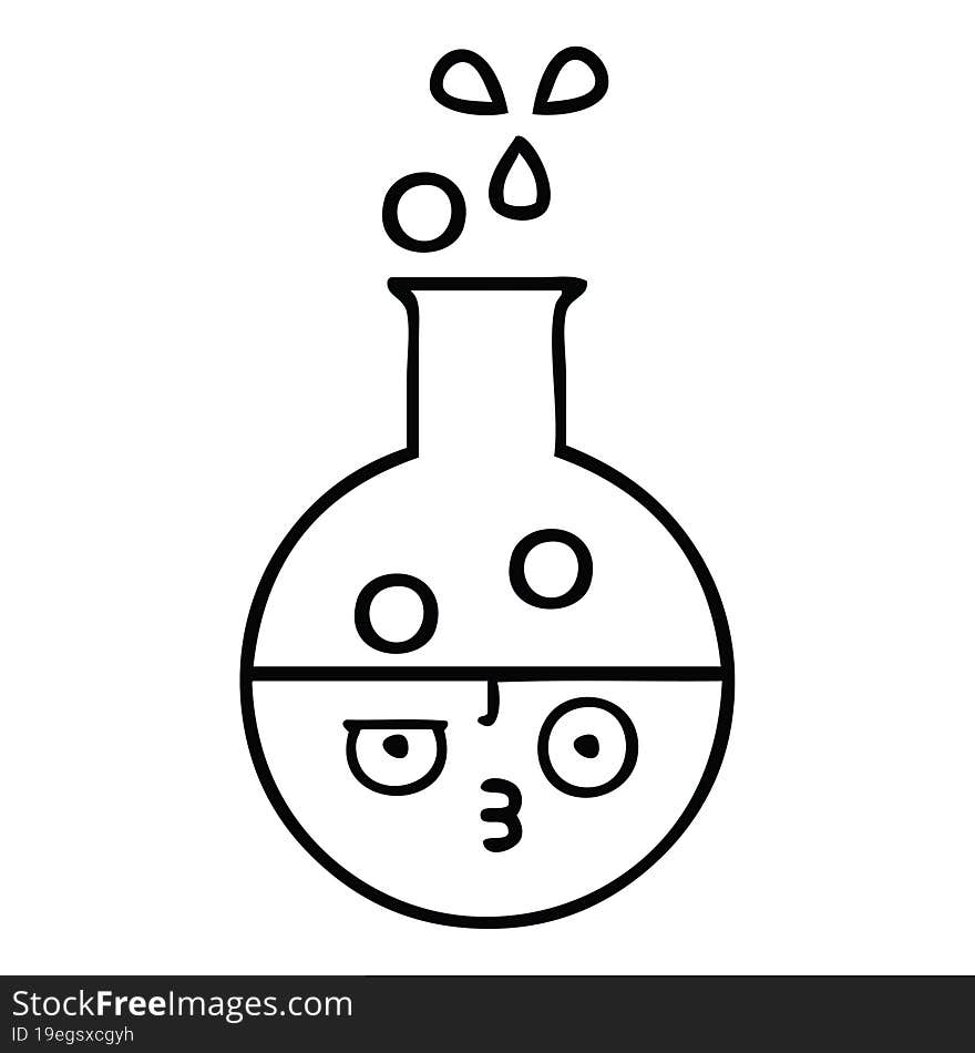 line drawing cartoon of a test tube