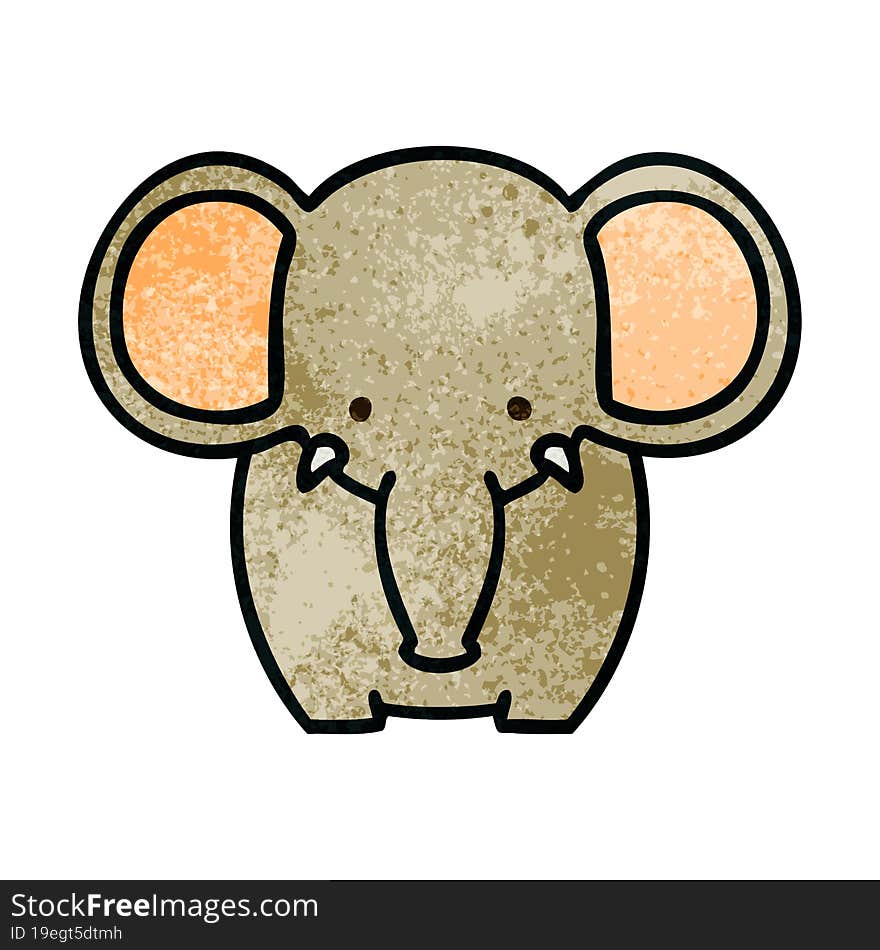 quirky hand drawn cartoon elephant