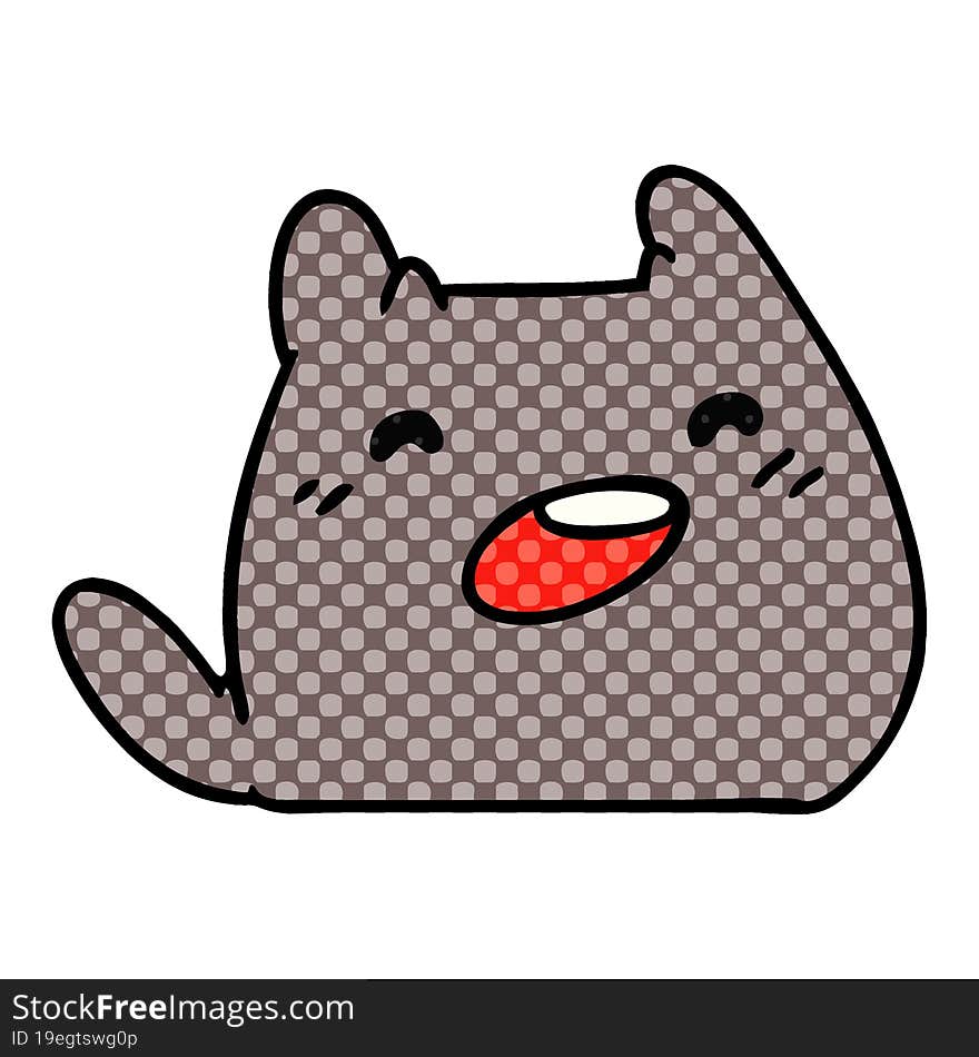 Cartoon Of A Kawaii Cat