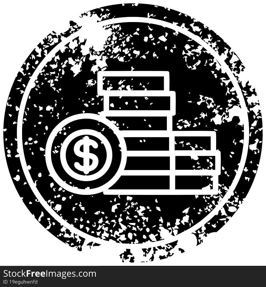 stacked money distressed icon