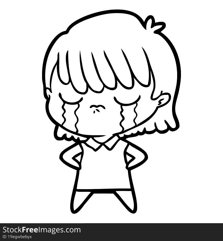 cartoon woman crying. cartoon woman crying