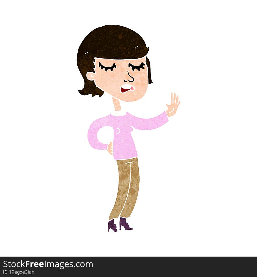 cartoon woman ignoring