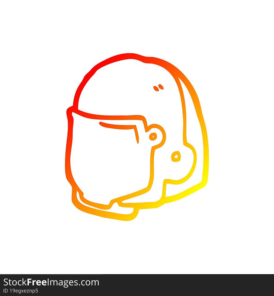 warm gradient line drawing of a cartoon space helmet