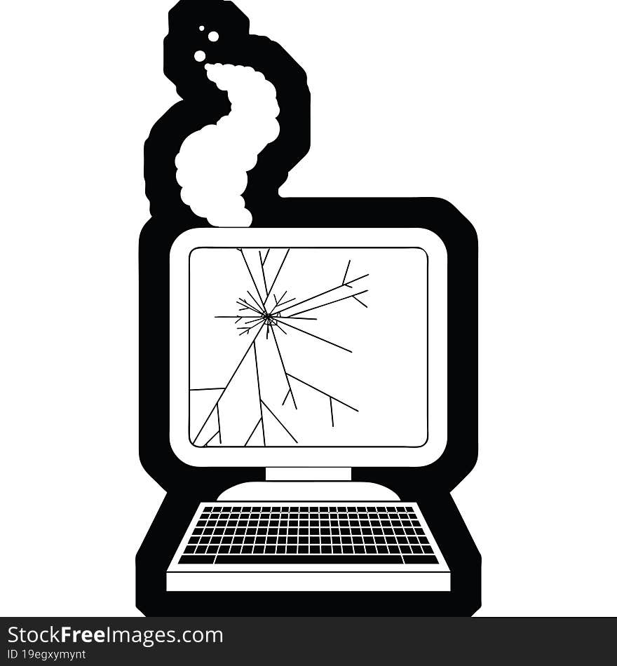 Broken Computer Graphic Icon