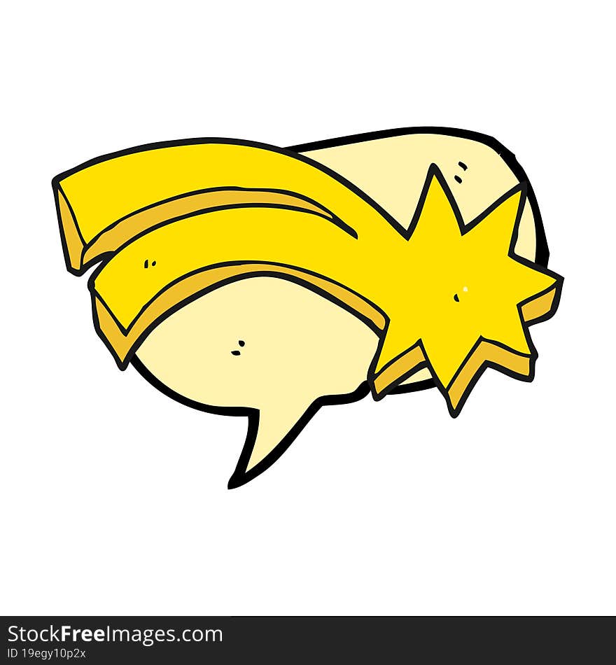 freehand drawn speech bubble cartoon decorative shooting star