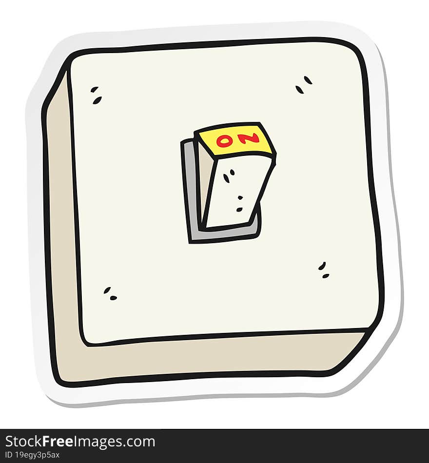 Sticker Of A Cartoon Light Switch