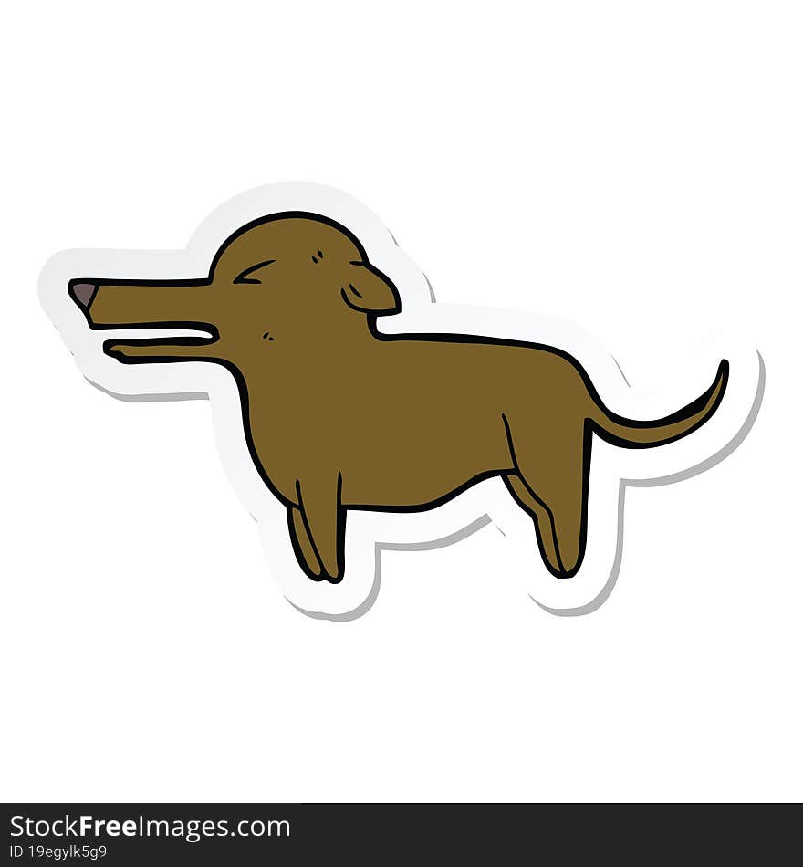 sticker of a cartoon dog