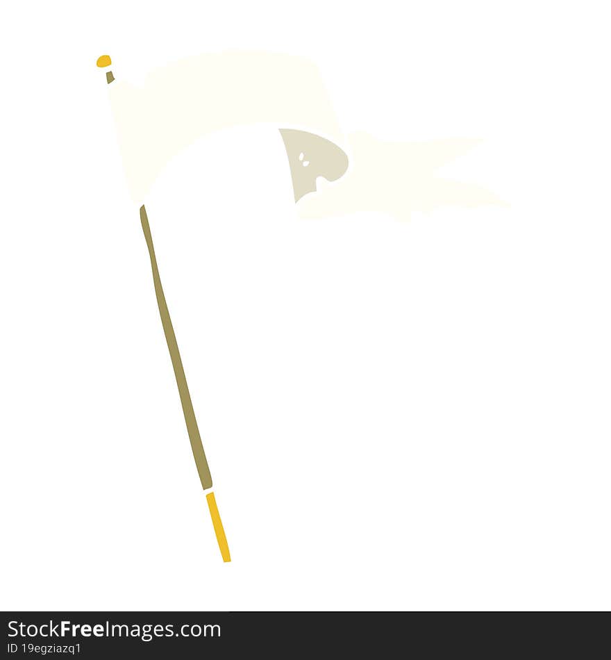 cartoon doodle waving white banner flag