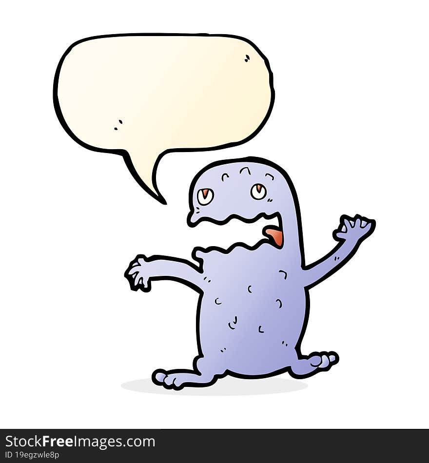 cartoon funny frog with speech bubble