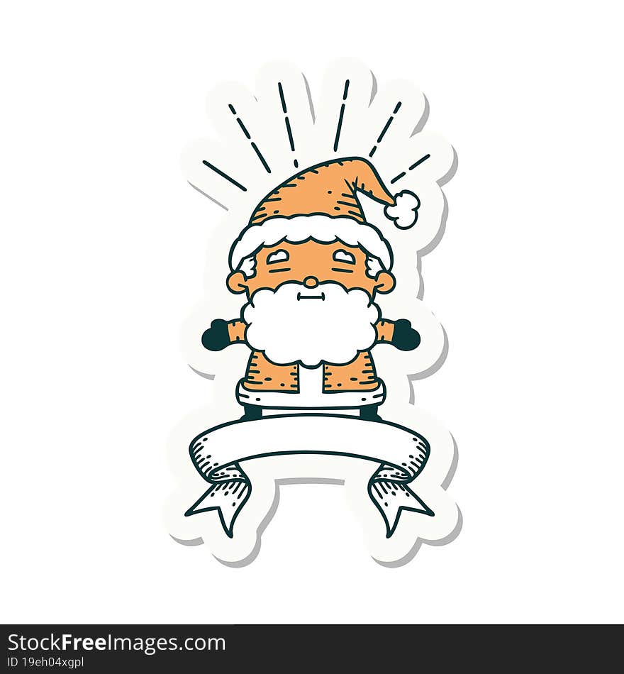 sticker of a tattoo style santa claus christmas character