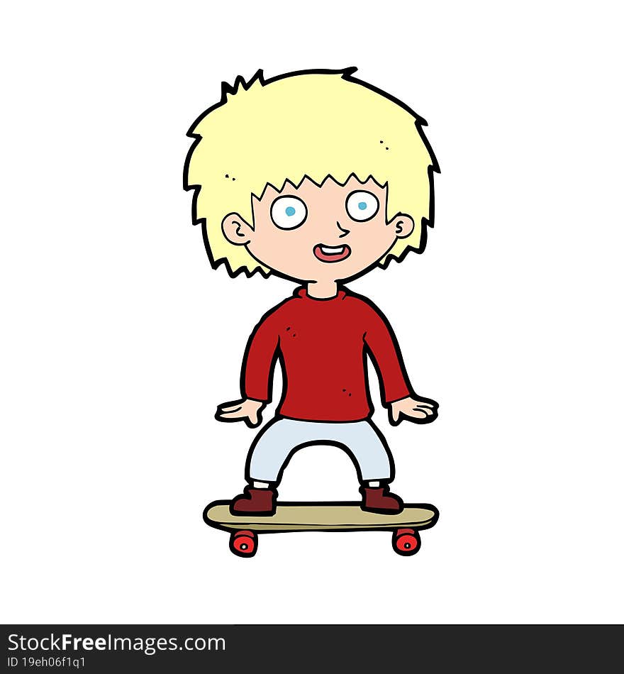 cartoon boy on skateboard