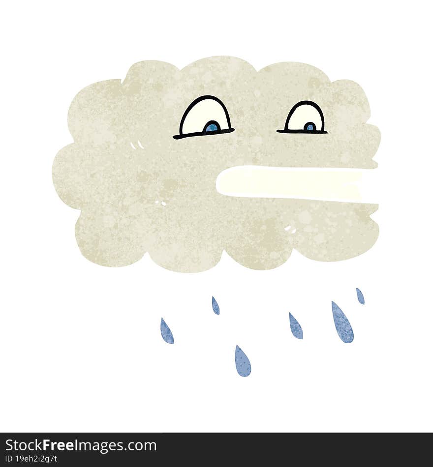 Retro Cartoon Rain Cloud