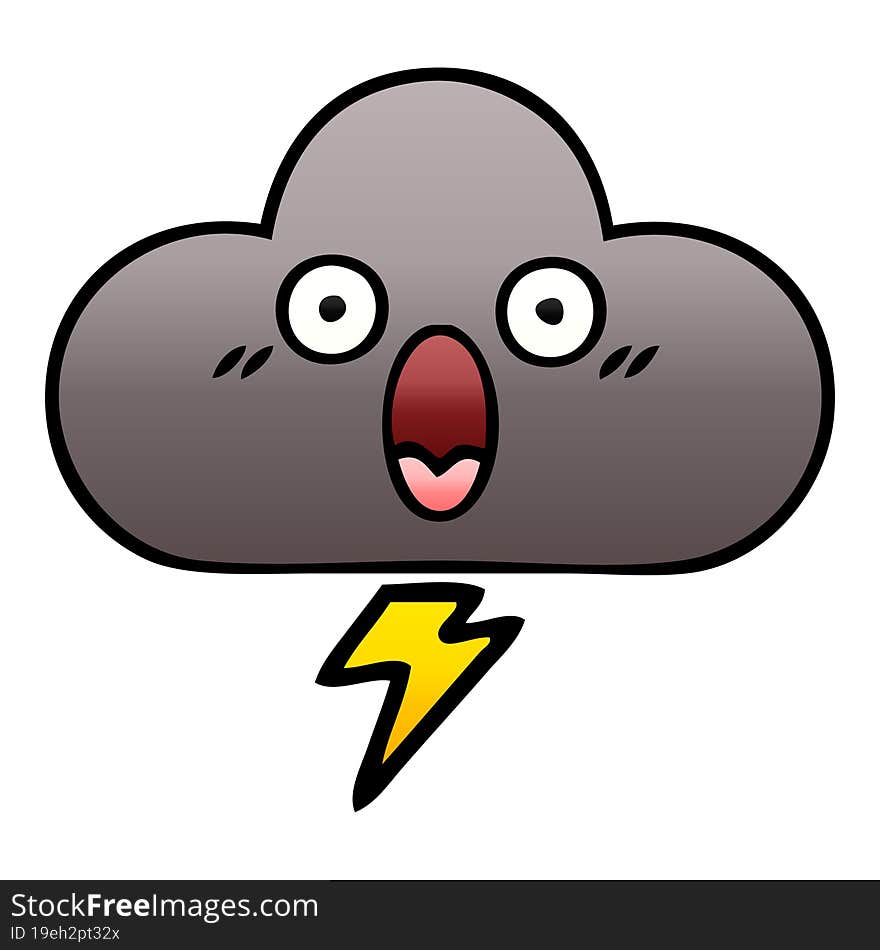 gradient shaded cartoon storm cloud