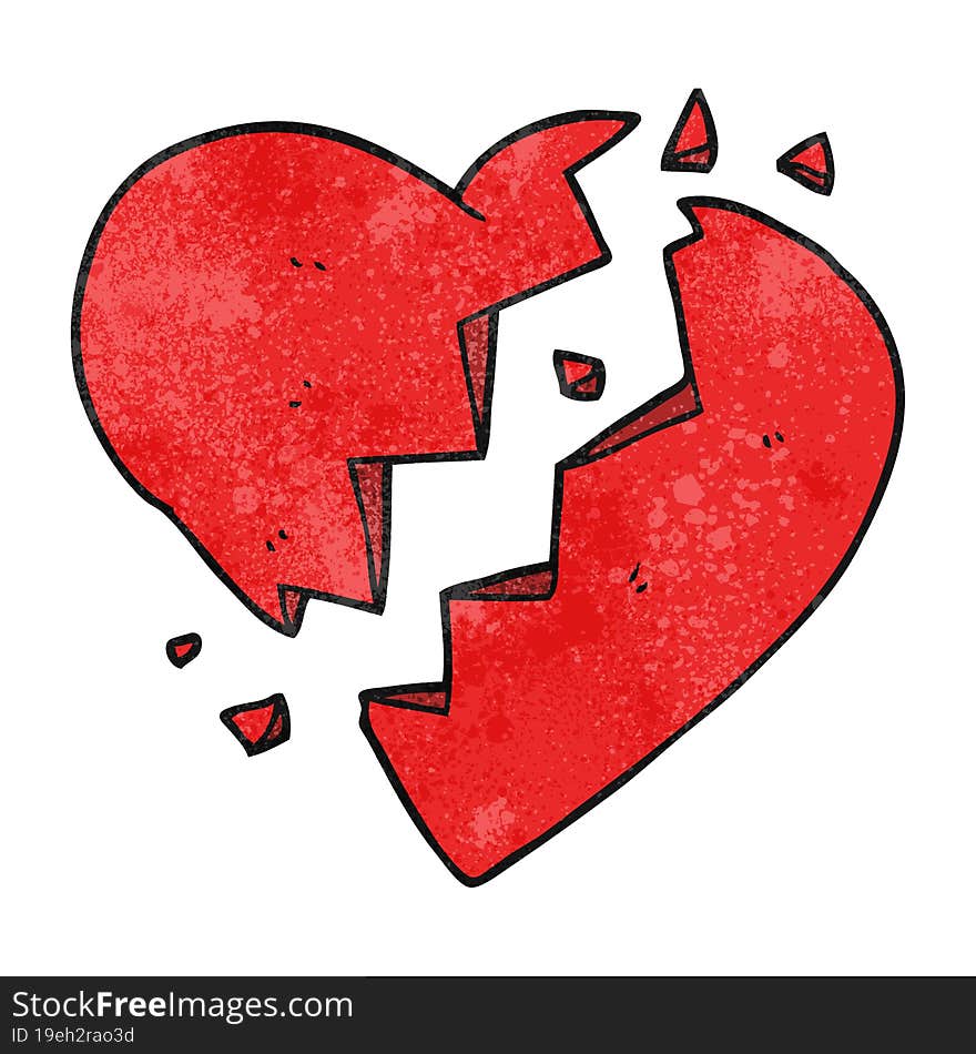 Textured Cartoon Broken Heart