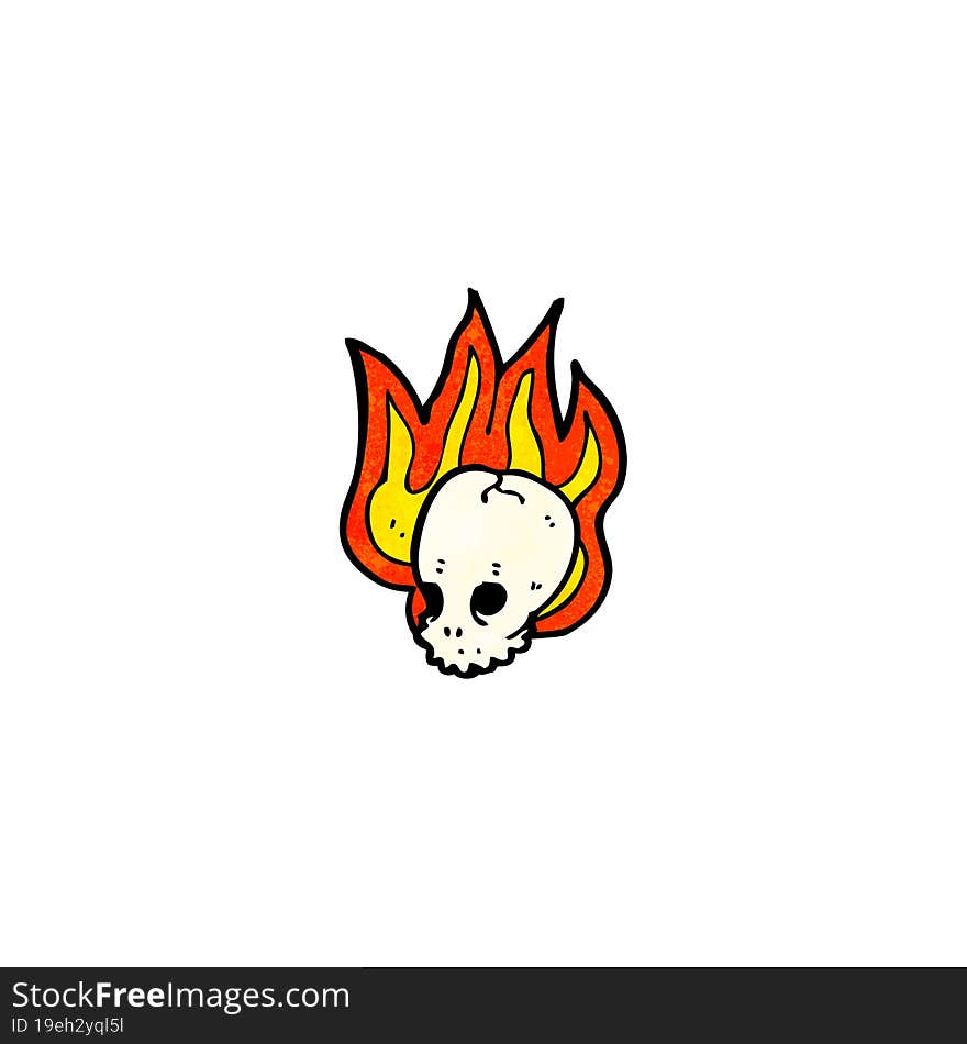 Flaming Skull Cartoon