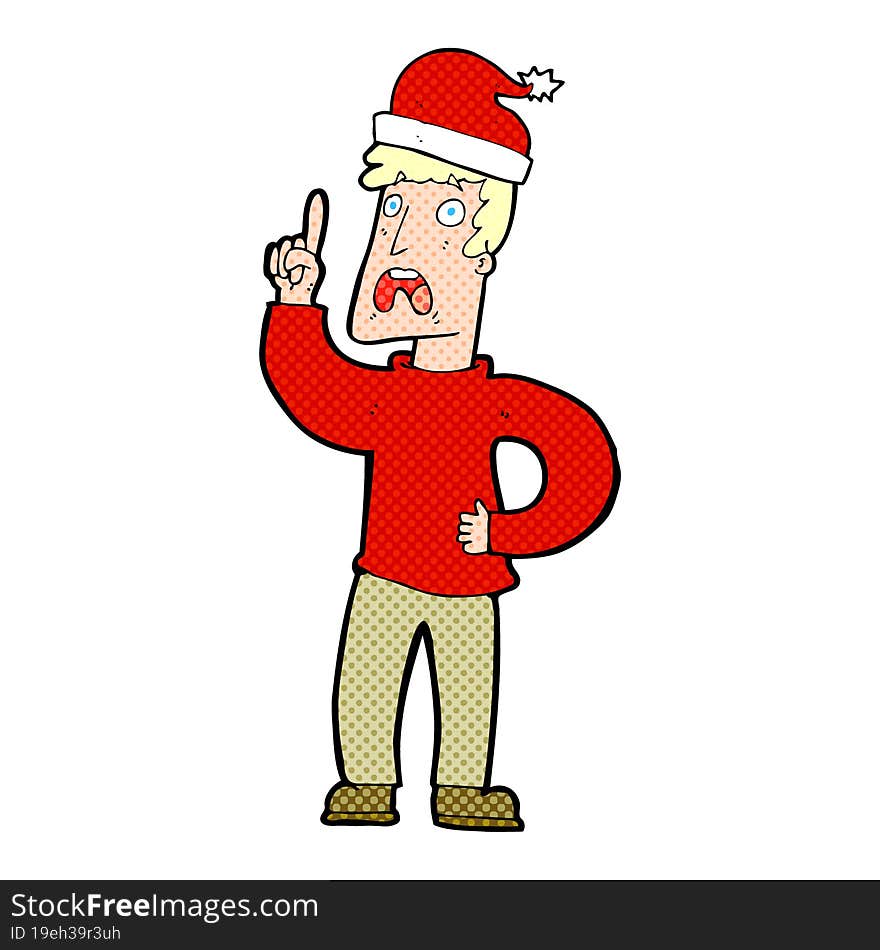 cartoon man getting ready for christmas. cartoon man getting ready for christmas