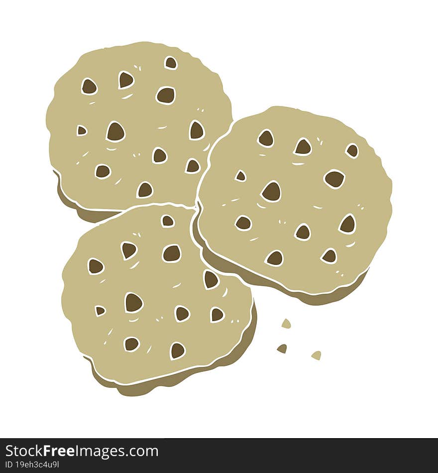 flat color illustration of a cartoon cookies