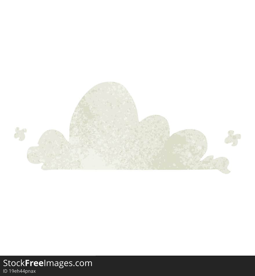 retro cartoon doodle of a white cloud