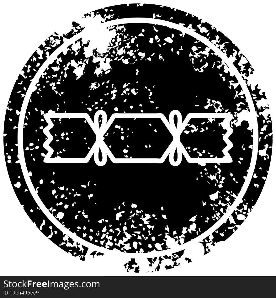 christmas cracker distressed icon symbol