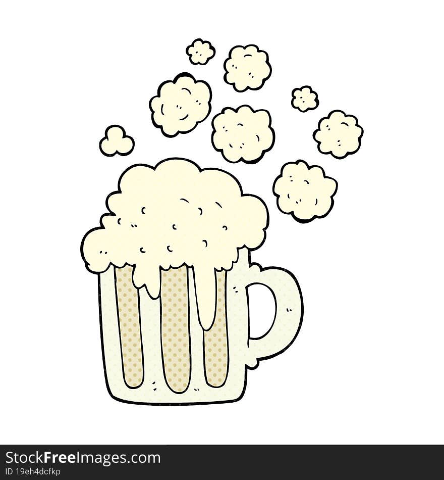 cartoon foamy beer