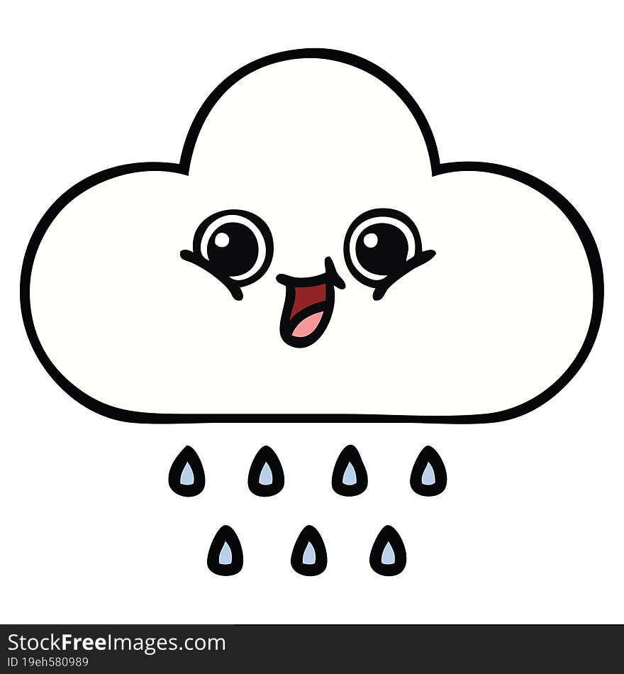 Cute Cartoon Rain Cloud