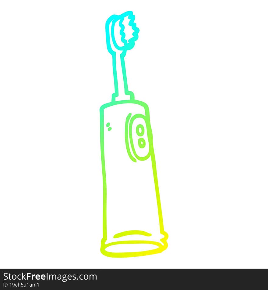 cold gradient line drawing cartoon electric toothbrush