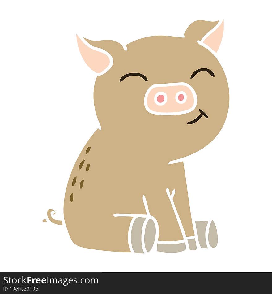 hand drawn quirky cartoon pig. hand drawn quirky cartoon pig