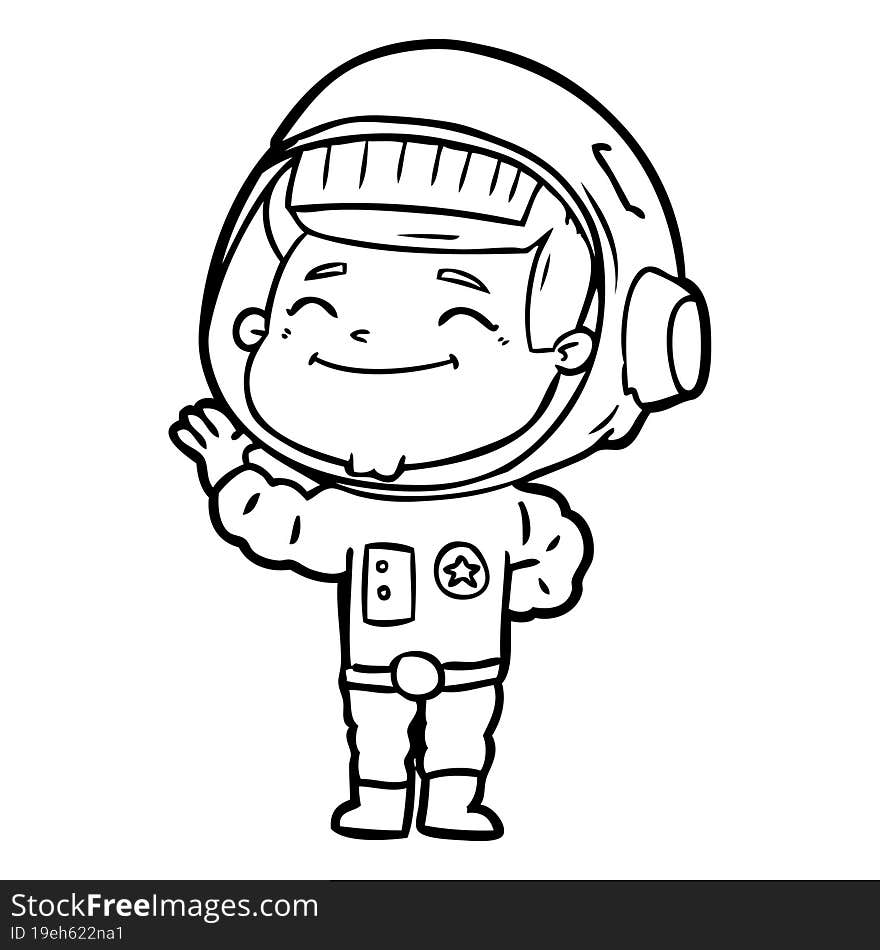 happy cartoon astronaut. happy cartoon astronaut