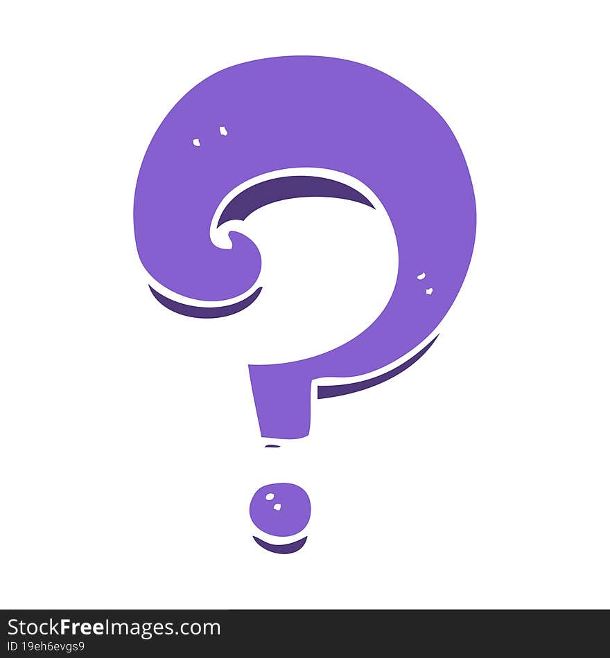 flat color style cartoon question mark