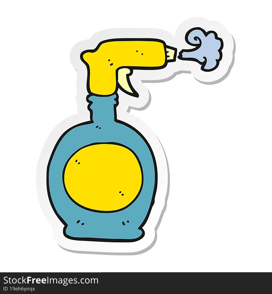 sticker of a cartoon spray bottle