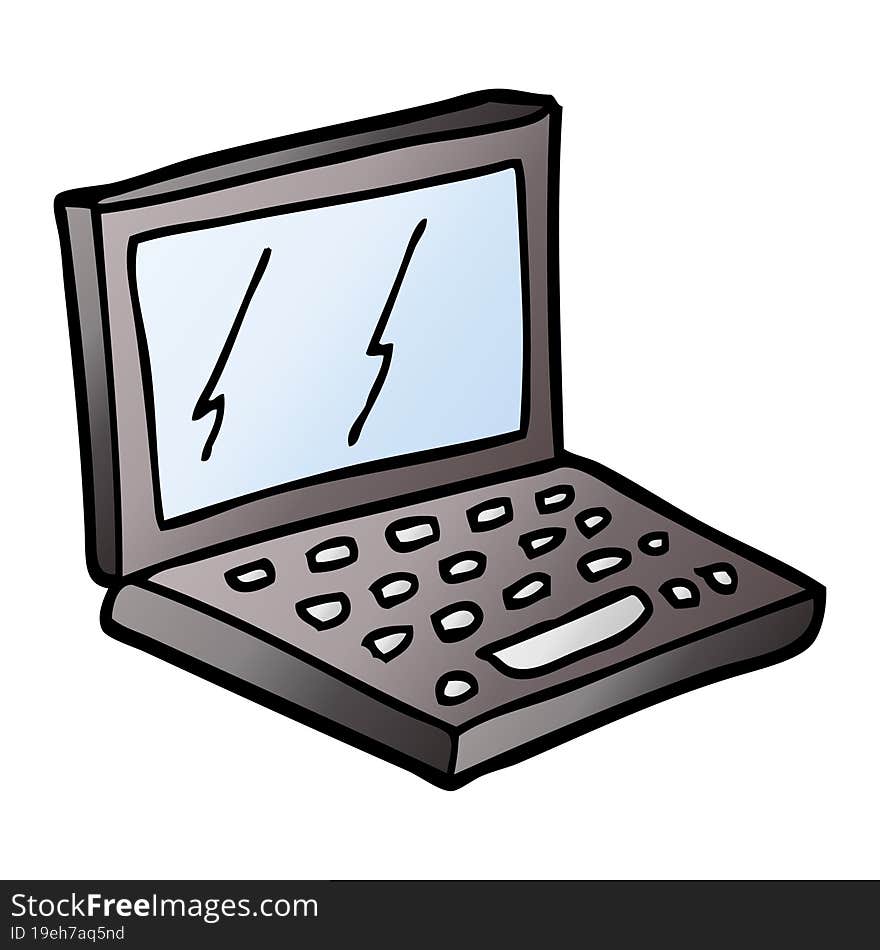 vector gradient illustration cartoon laptop computer