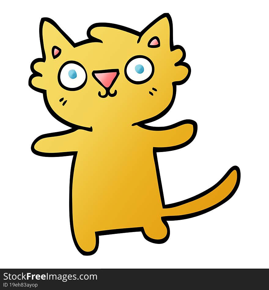 vector gradient illustration cartoon cat