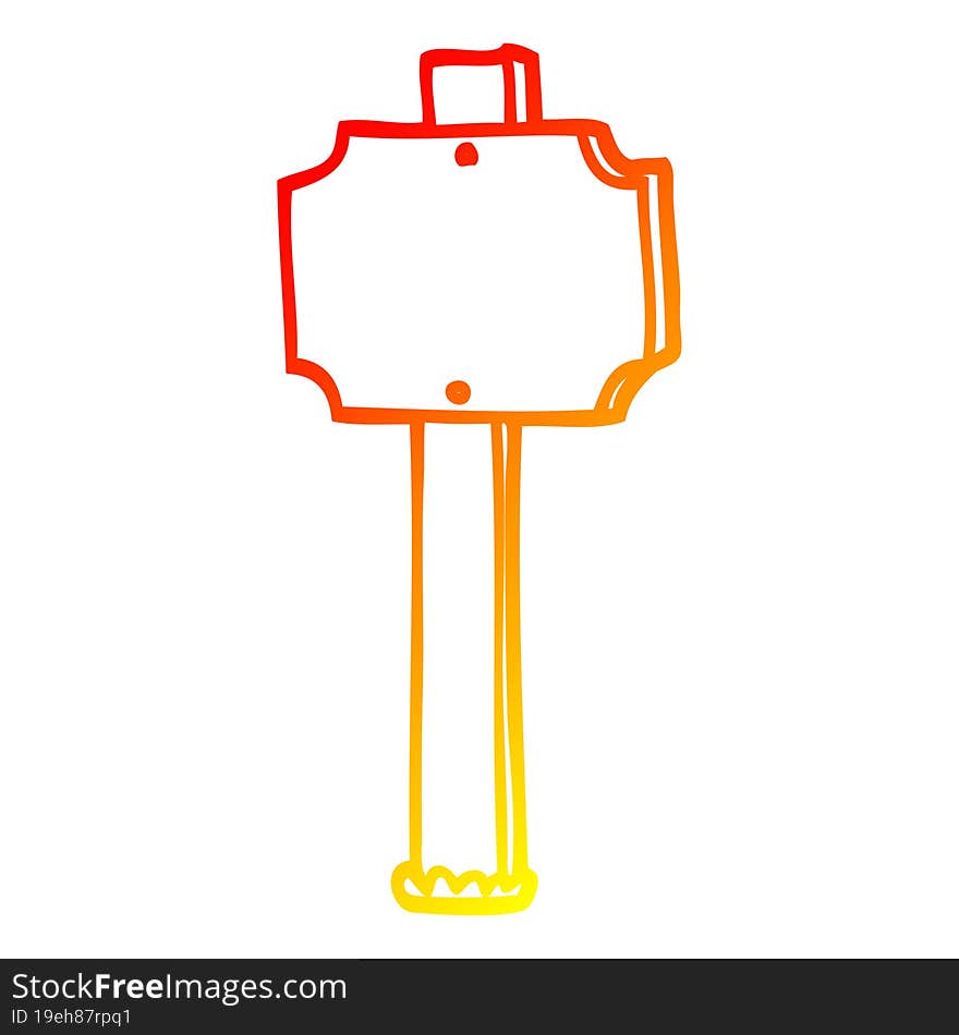 warm gradient line drawing of a cartoon sign post