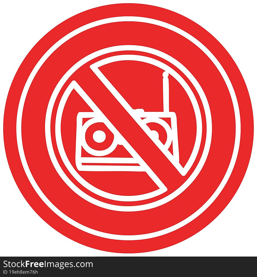 no music circular icon