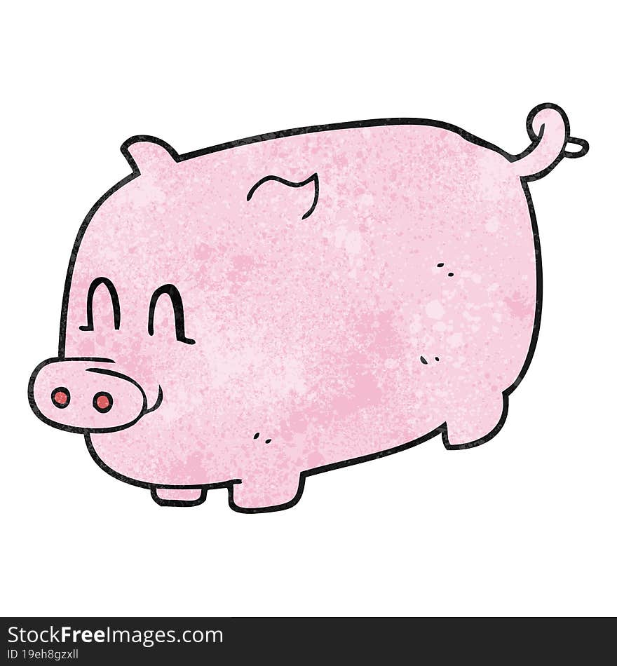 freehand textured cartoon pig