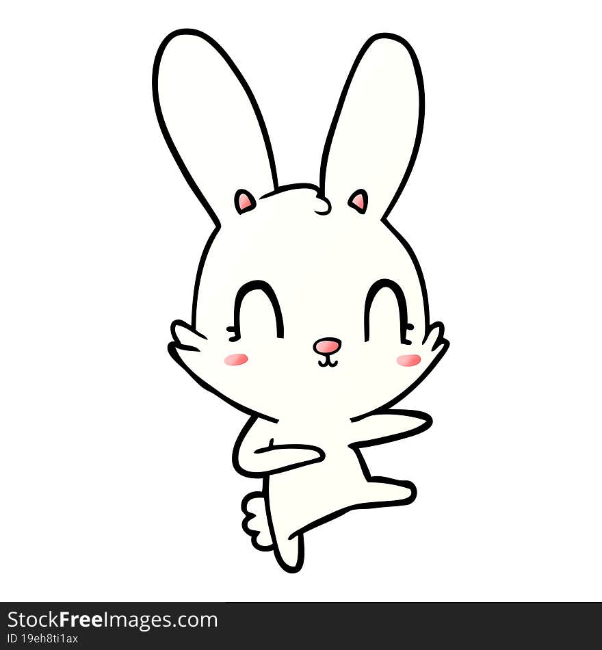 cute cartoon rabbit dancing. cute cartoon rabbit dancing