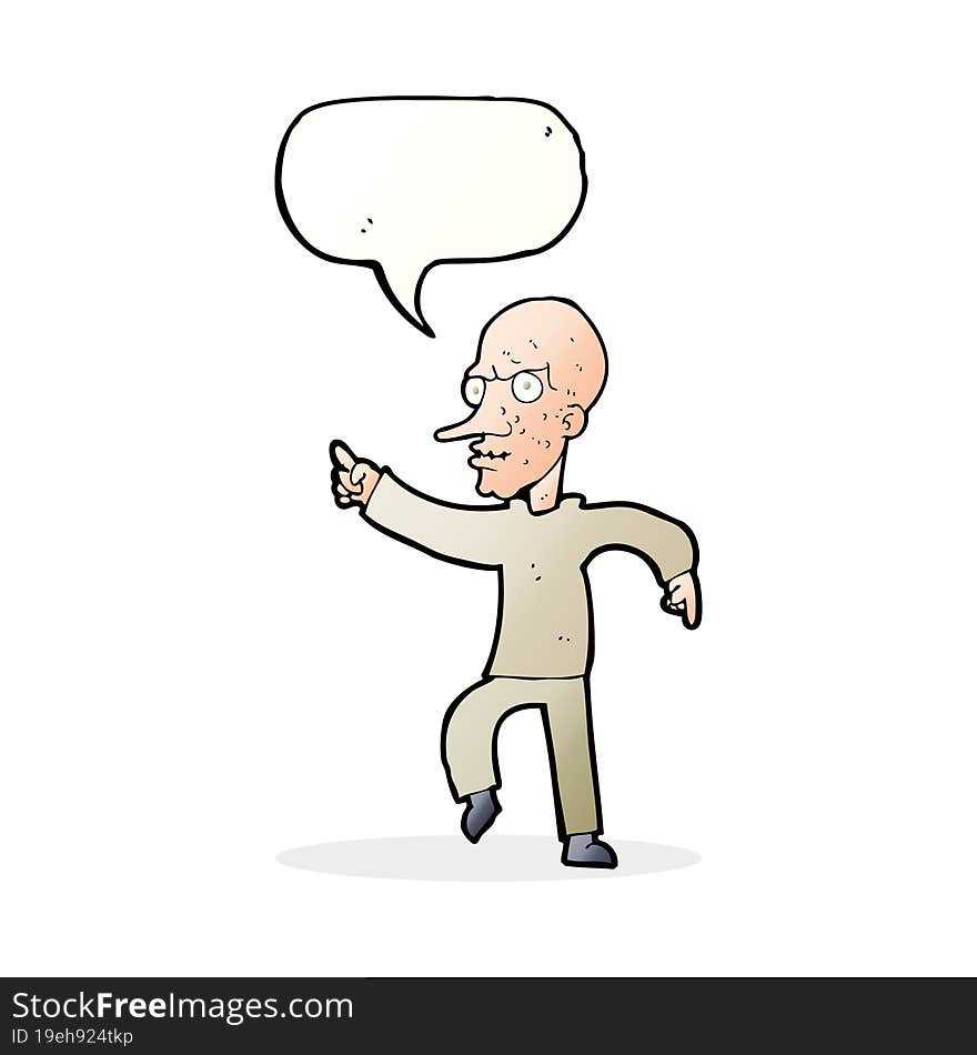 cartoon angry old man with speech bubble