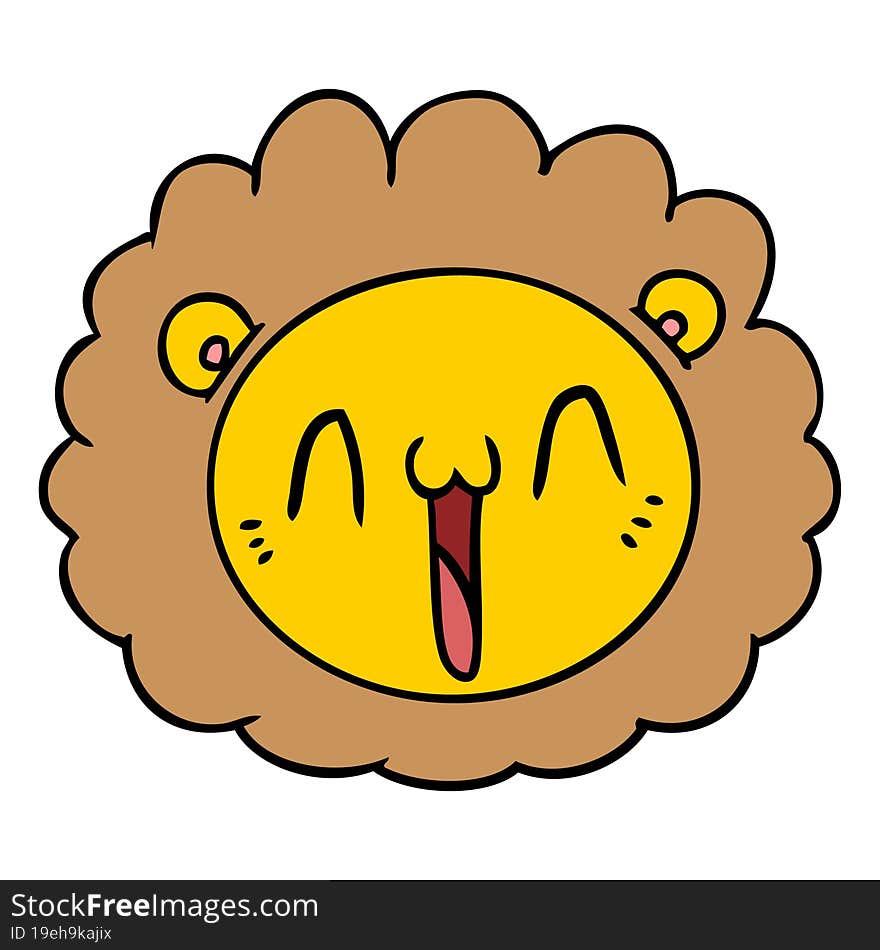 cartoon lion face. cartoon lion face