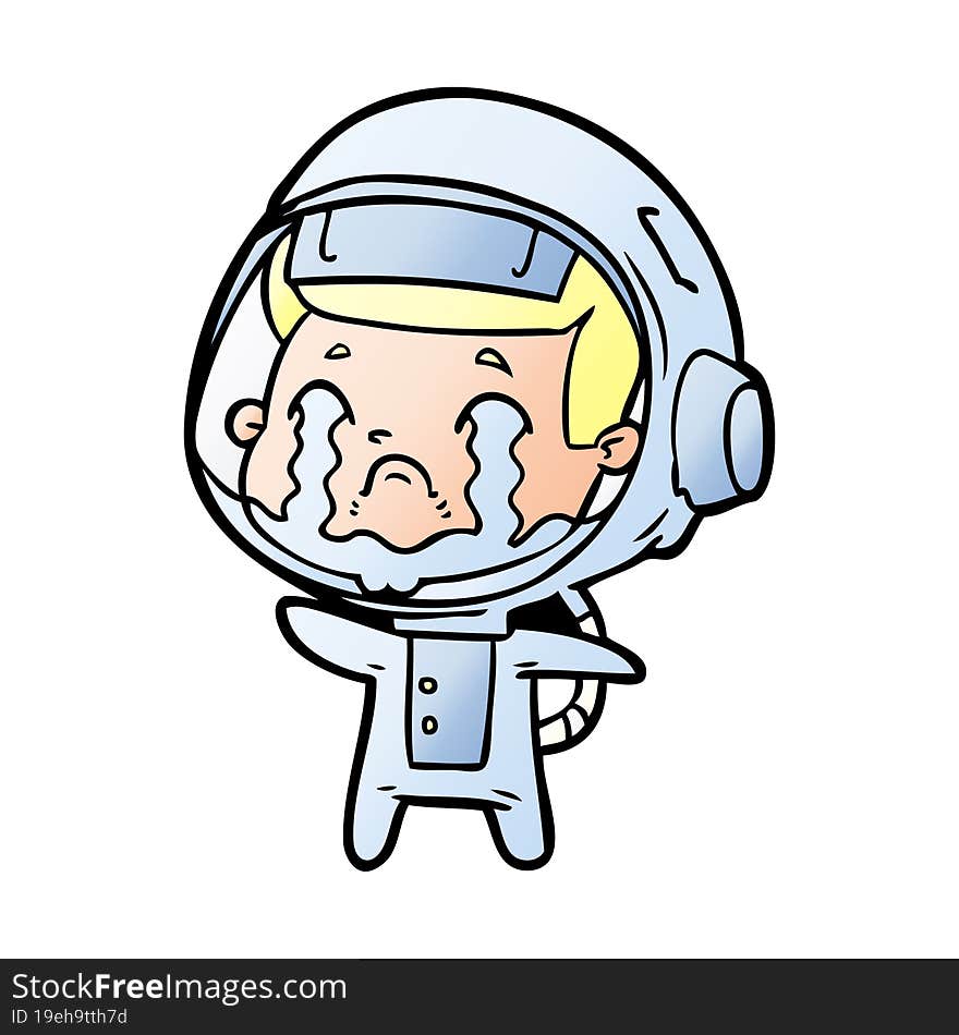 cartoon crying astronaut. cartoon crying astronaut