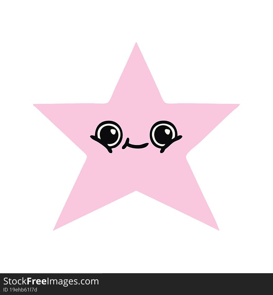 flat color retro cartoon of a star fish