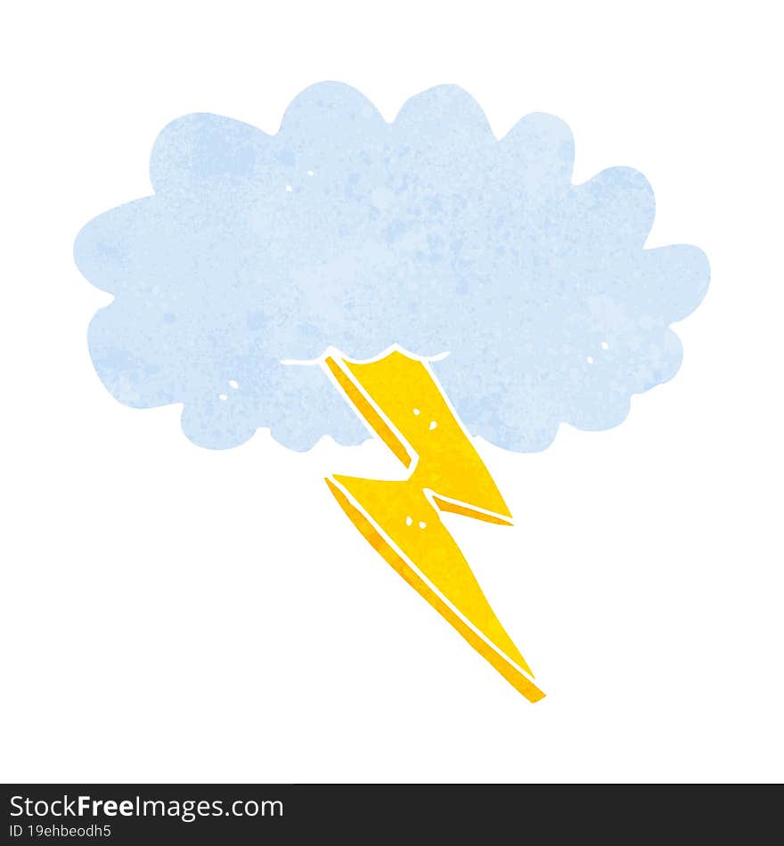 Cartoon Lightning Bolt And Cloud