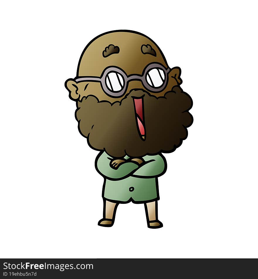 cartoon joyful man with beard. cartoon joyful man with beard