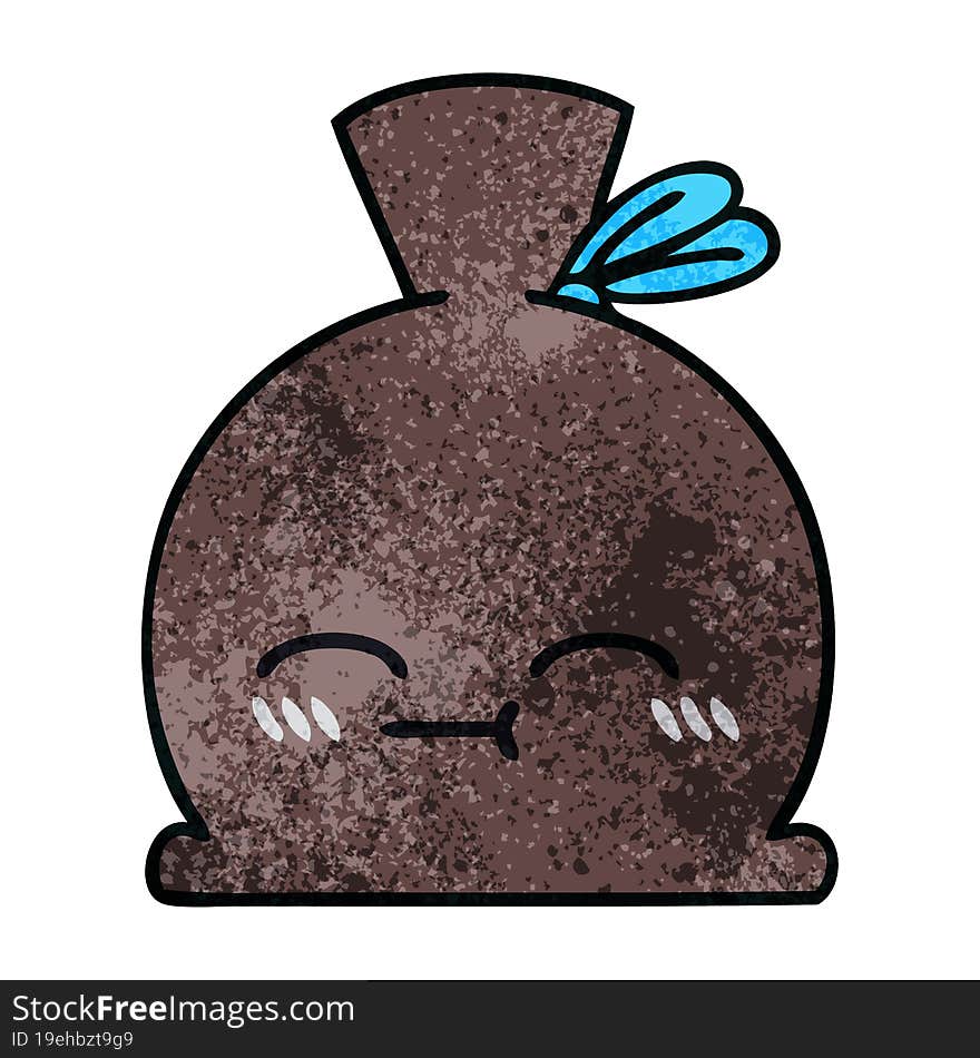 retro grunge texture cartoon sack